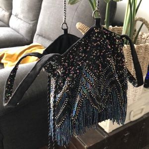 Cross body beaded purse